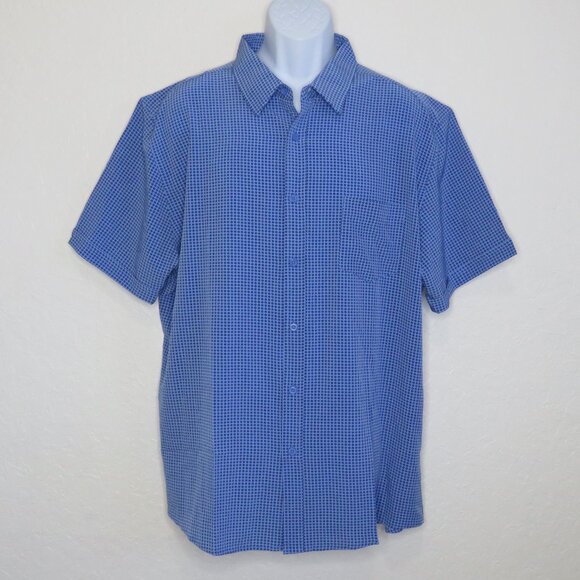 Haggar* Men's Short Sleeve Button Down Curved Hem Chest Pocket Shirt~ Size XXL - Picture 1 of 11